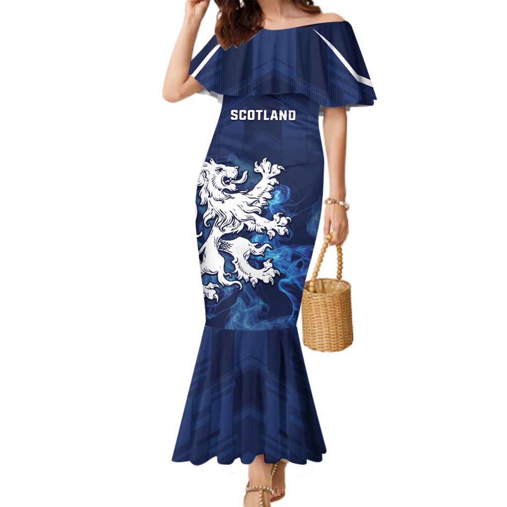 Scotland Rugby Custom Family Matching Mermaid Dress and Hawaiian Shirt Go Scottish Thistle Unique Style