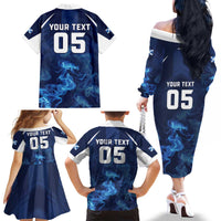 Scotland Rugby Custom Family Matching Off The Shoulder Long Sleeve Dress and Hawaiian Shirt Go Scottish Thistle Unique Style