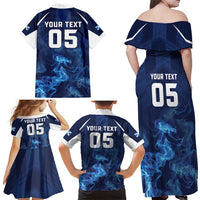 Scotland Rugby Custom Family Matching Off Shoulder Maxi Dress and Hawaiian Shirt Go Scottish Thistle Unique Style