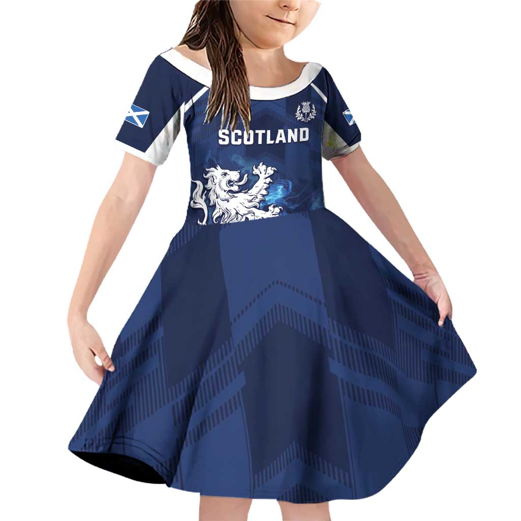Scotland Rugby Custom Family Matching Off Shoulder Short Dress and Hawaiian Shirt Go Scottish Thistle Unique Style