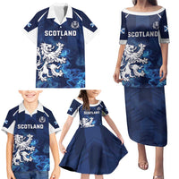 Scotland Rugby Custom Family Matching Puletasi and Hawaiian Shirt Go Scottish Thistle Unique Style