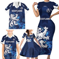 Scotland Rugby Custom Family Matching Short Sleeve Bodycon Dress and Hawaiian Shirt Go Scottish Thistle Unique Style