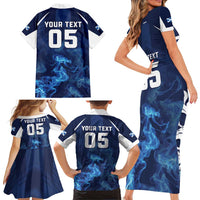 Scotland Rugby Custom Family Matching Short Sleeve Bodycon Dress and Hawaiian Shirt Go Scottish Thistle Unique Style
