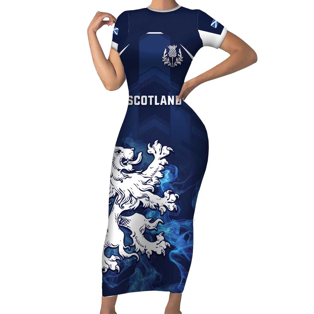 Scotland Rugby Custom Family Matching Short Sleeve Bodycon Dress and Hawaiian Shirt Go Scottish Thistle Unique Style