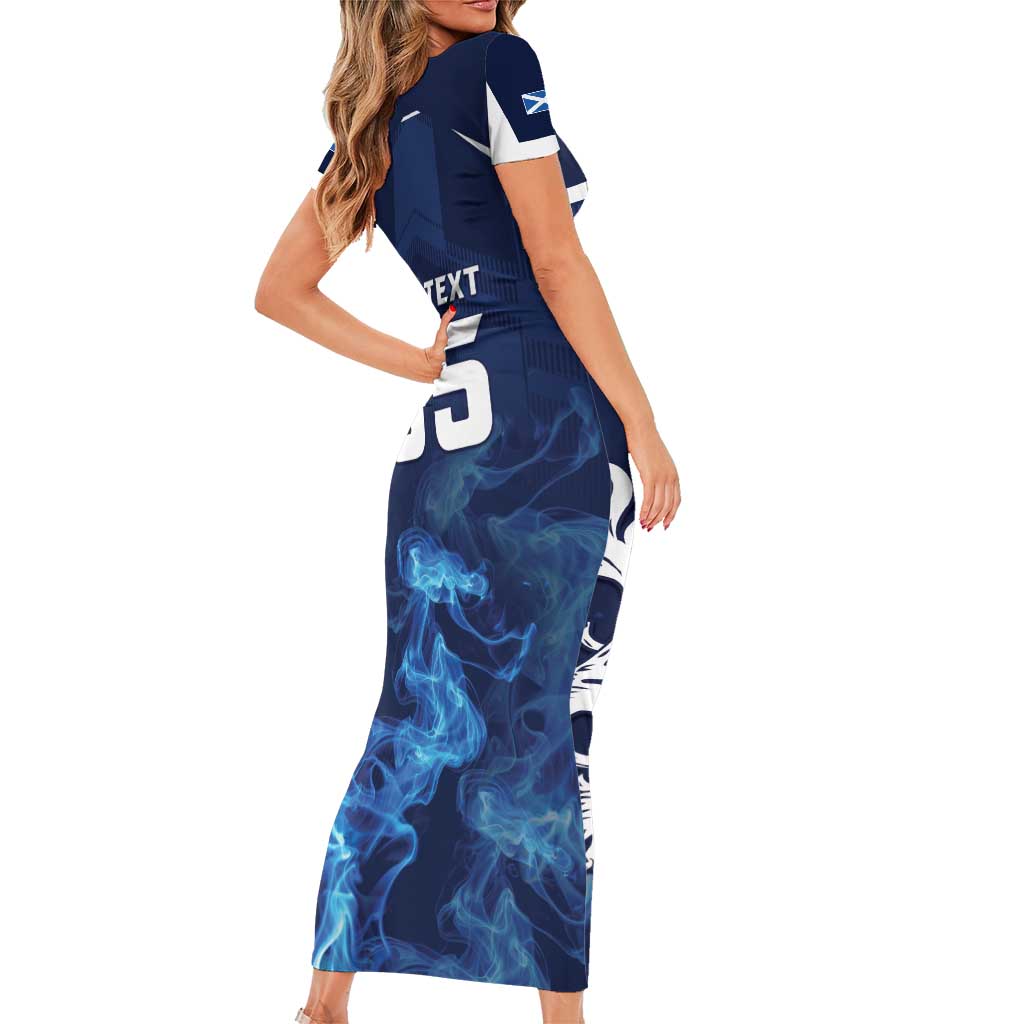 Scotland Rugby Custom Family Matching Short Sleeve Bodycon Dress and Hawaiian Shirt Go Scottish Thistle Unique Style
