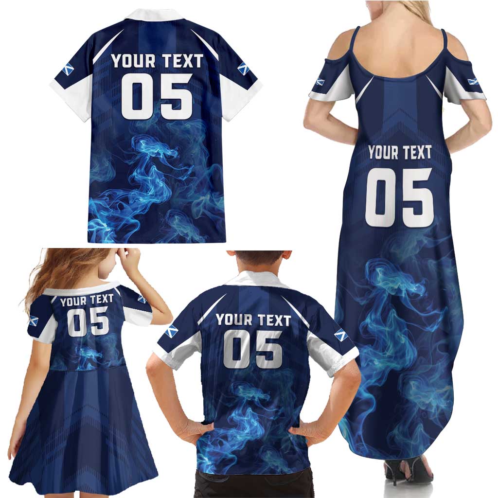 Scotland Rugby Custom Family Matching Summer Maxi Dress and Hawaiian Shirt Go Scottish Thistle Unique Style