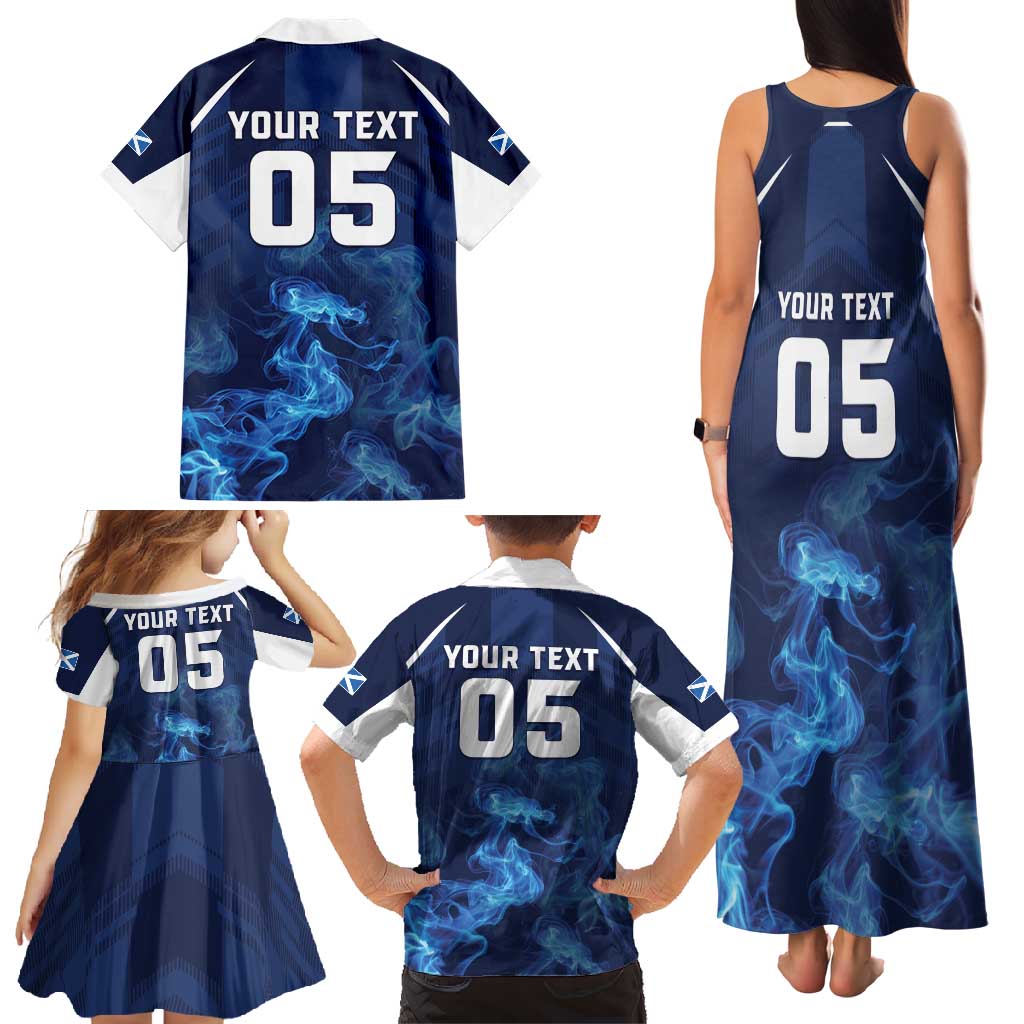 Scotland Rugby Custom Family Matching Tank Maxi Dress and Hawaiian Shirt Go Scottish Thistle Unique Style
