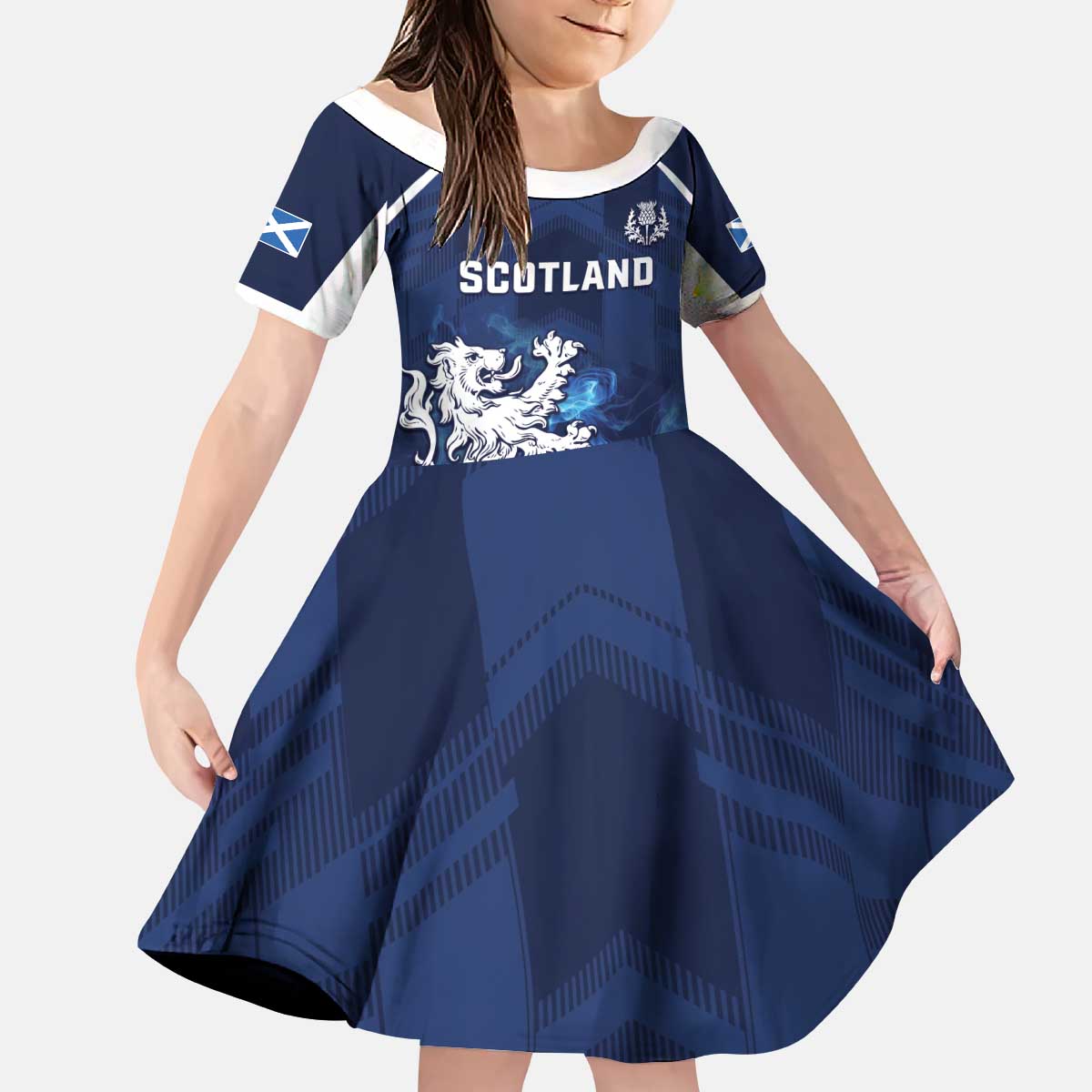 Scotland Rugby Custom Kid Short Sleeve Dress Go Scottish Thistle Unique Style