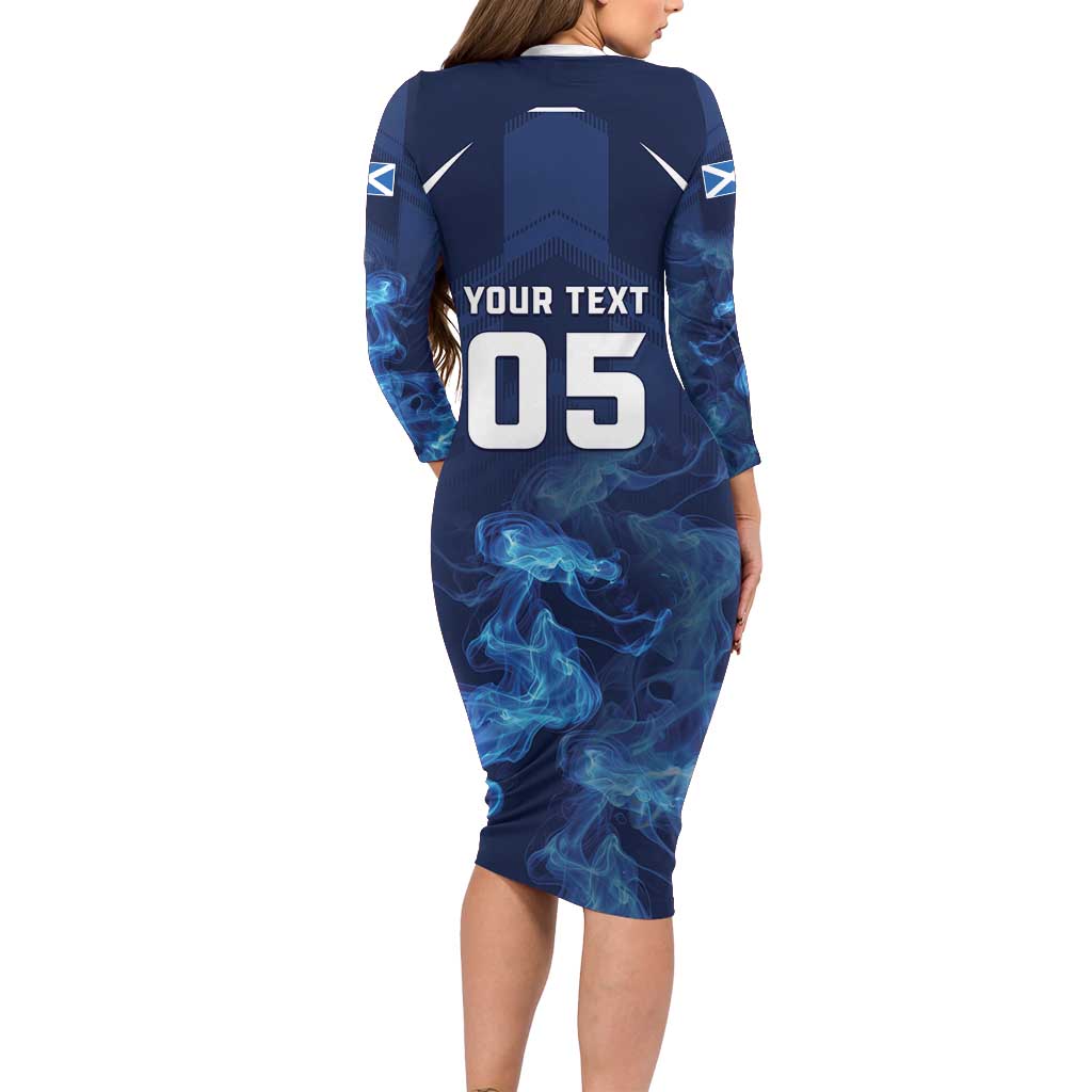 Scotland Rugby Custom Long Sleeve Bodycon Dress Go Scottish Thistle Unique Style