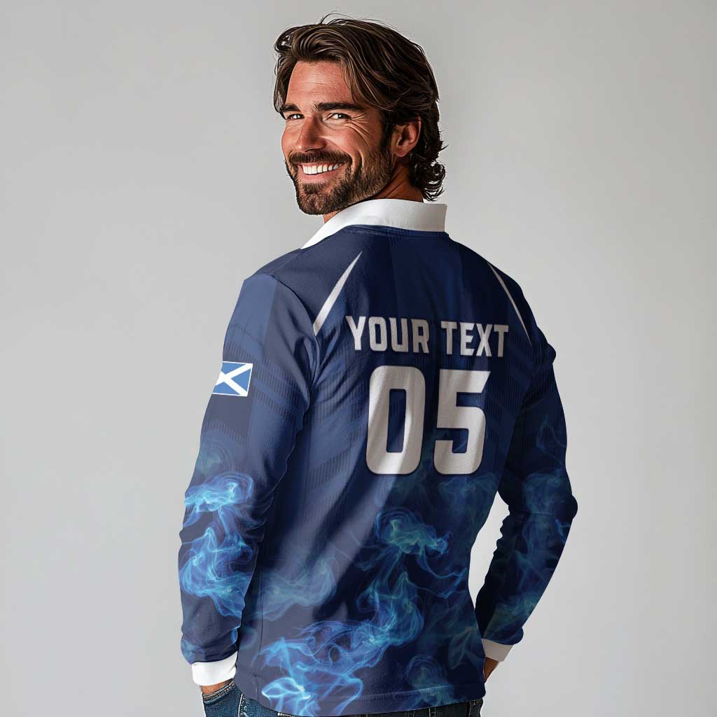 Scotland Rugby Custom Long Sleeve Polo Shirt Go Scottish Thistle Unique Style