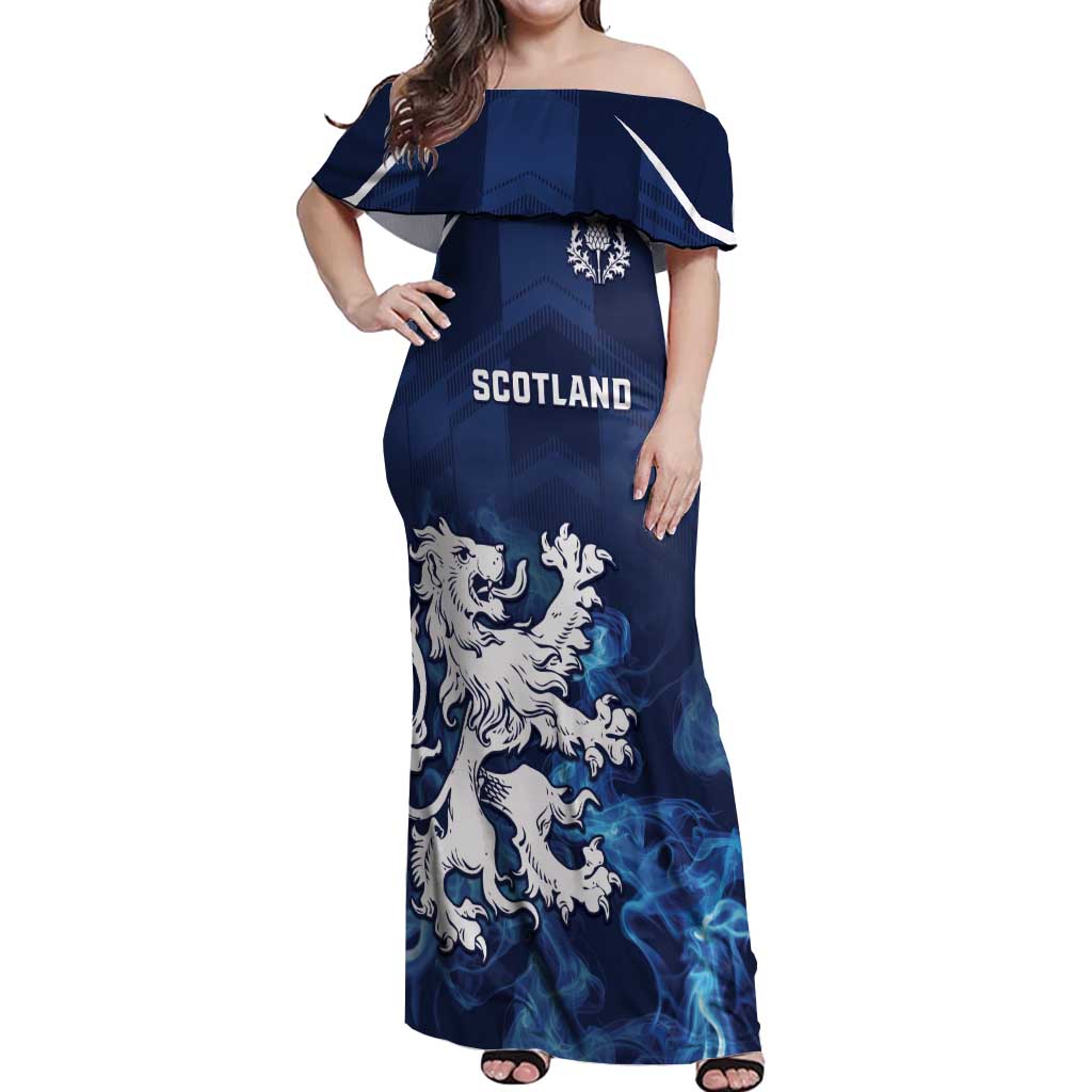 Scotland Rugby Custom Off Shoulder Maxi Dress Go Scottish Thistle Unique Style