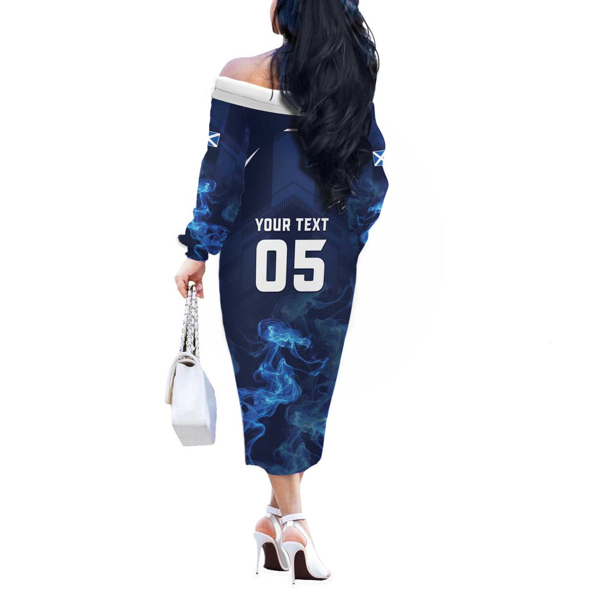 Scotland Rugby Custom Off The Shoulder Long Sleeve Dress Go Scottish Thistle Unique Style