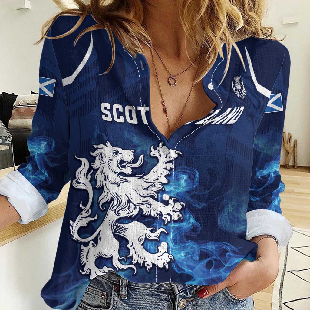 Scotland Rugby Custom Women Casual Shirt Go Scottish Thistle Unique Style