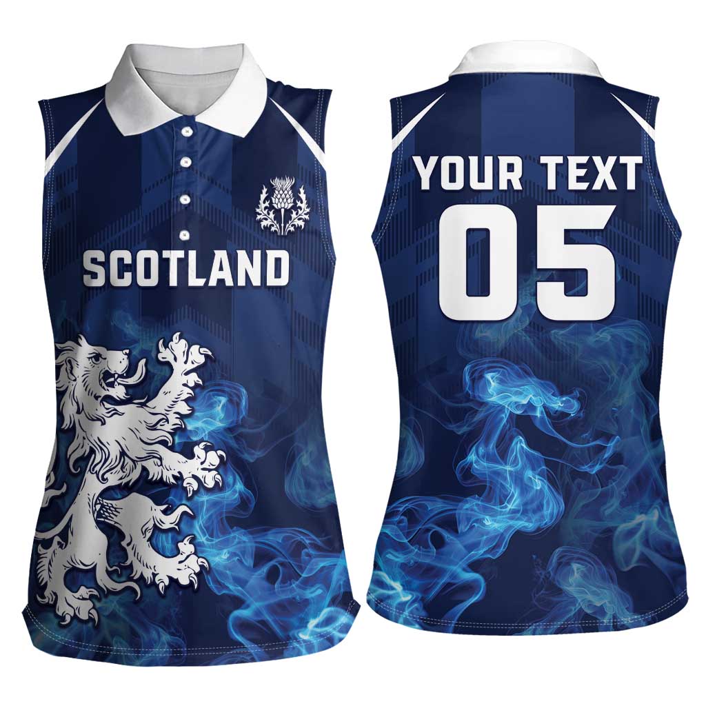 Scotland Rugby Custom Women Sleeveless Polo Shirt Go Scottish Thistle Unique Style