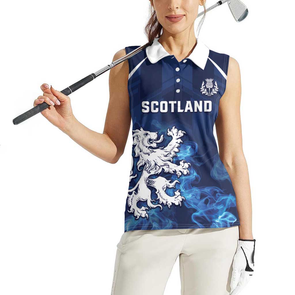 Scotland Rugby Custom Women Sleeveless Polo Shirt Go Scottish Thistle Unique Style