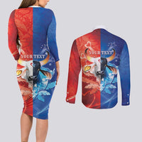 Personalized Brazil Folklore Festival Couples Matching Long Sleeve Bodycon Dress and Long Sleeve Button Shirt Boi Bumba - Wonder Print Shop