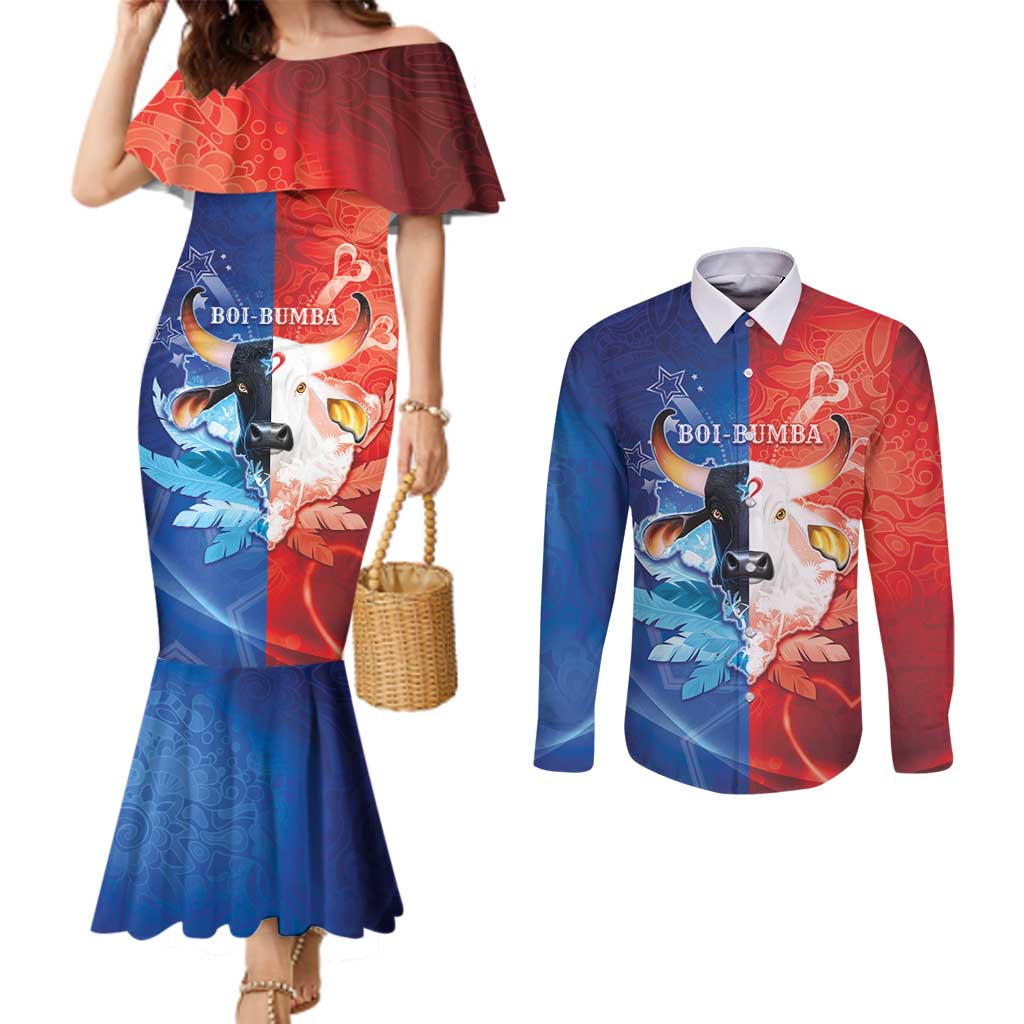 Personalized Brazil Folklore Festival Couples Matching Mermaid Dress and Long Sleeve Button Shirt Boi Bumba - Wonder Print Shop