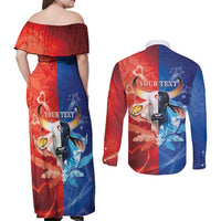Personalized Brazil Folklore Festival Couples Matching Off Shoulder Maxi Dress and Long Sleeve Button Shirt Boi Bumba - Wonder Print Shop