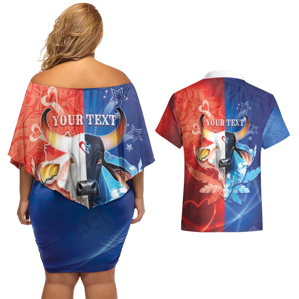 Personalized Brazil Folklore Festival Couples Matching Off Shoulder Short Dress and Hawaiian Shirt Boi Bumba - Wonder Print Shop
