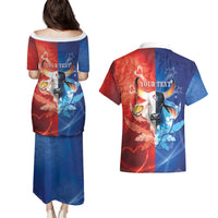 Personalized Brazil Folklore Festival Couples Matching Puletasi and Hawaiian Shirt Boi Bumba - Wonder Print Shop