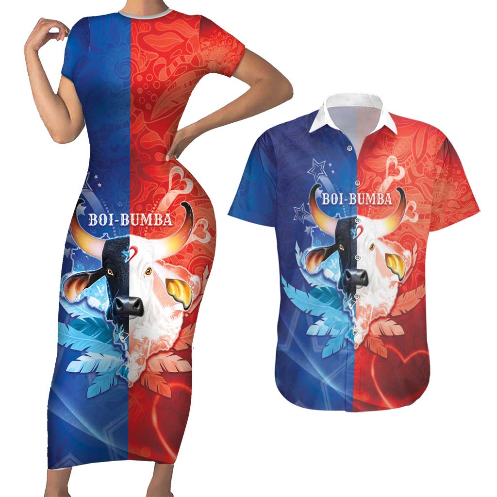 Personalized Brazil Folklore Festival Couples Matching Short Sleeve Bodycon Dress and Hawaiian Shirt Boi Bumba - Wonder Print Shop