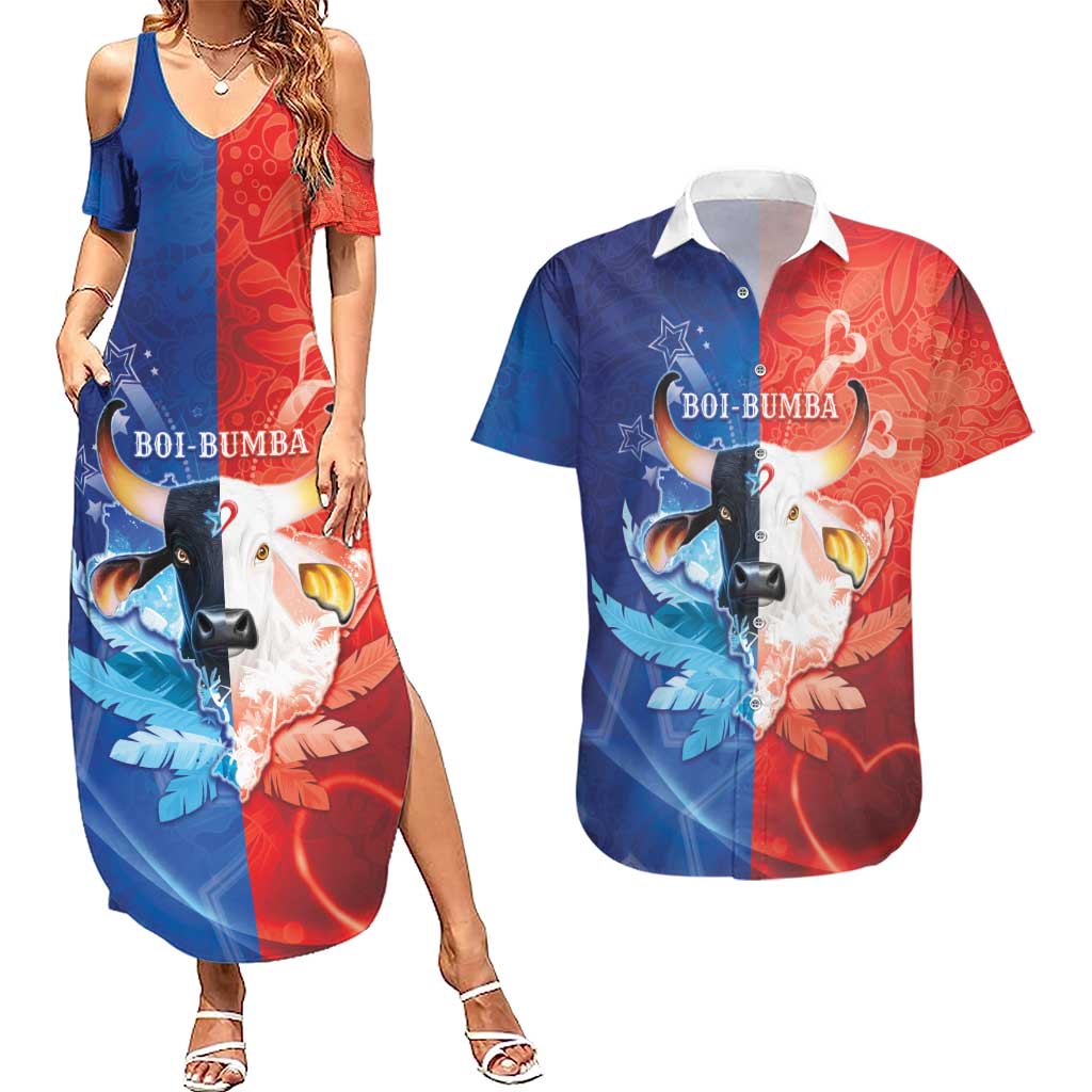 Personalized Brazil Folklore Festival Couples Matching Summer Maxi Dress and Hawaiian Shirt Boi Bumba - Wonder Print Shop