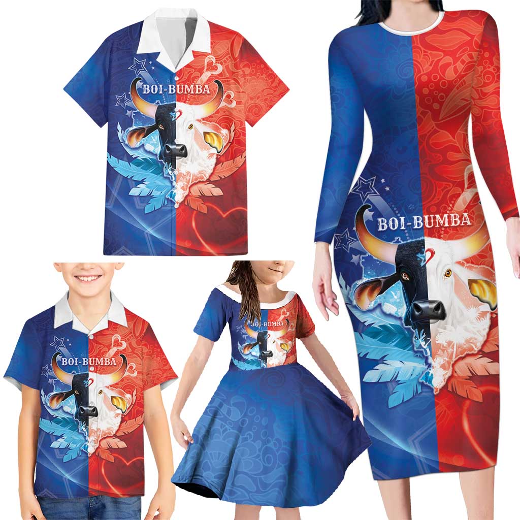 Personalized Brazil Folklore Festival Family Matching Long Sleeve Bodycon Dress and Hawaiian Shirt Boi Bumba - Wonder Print Shop