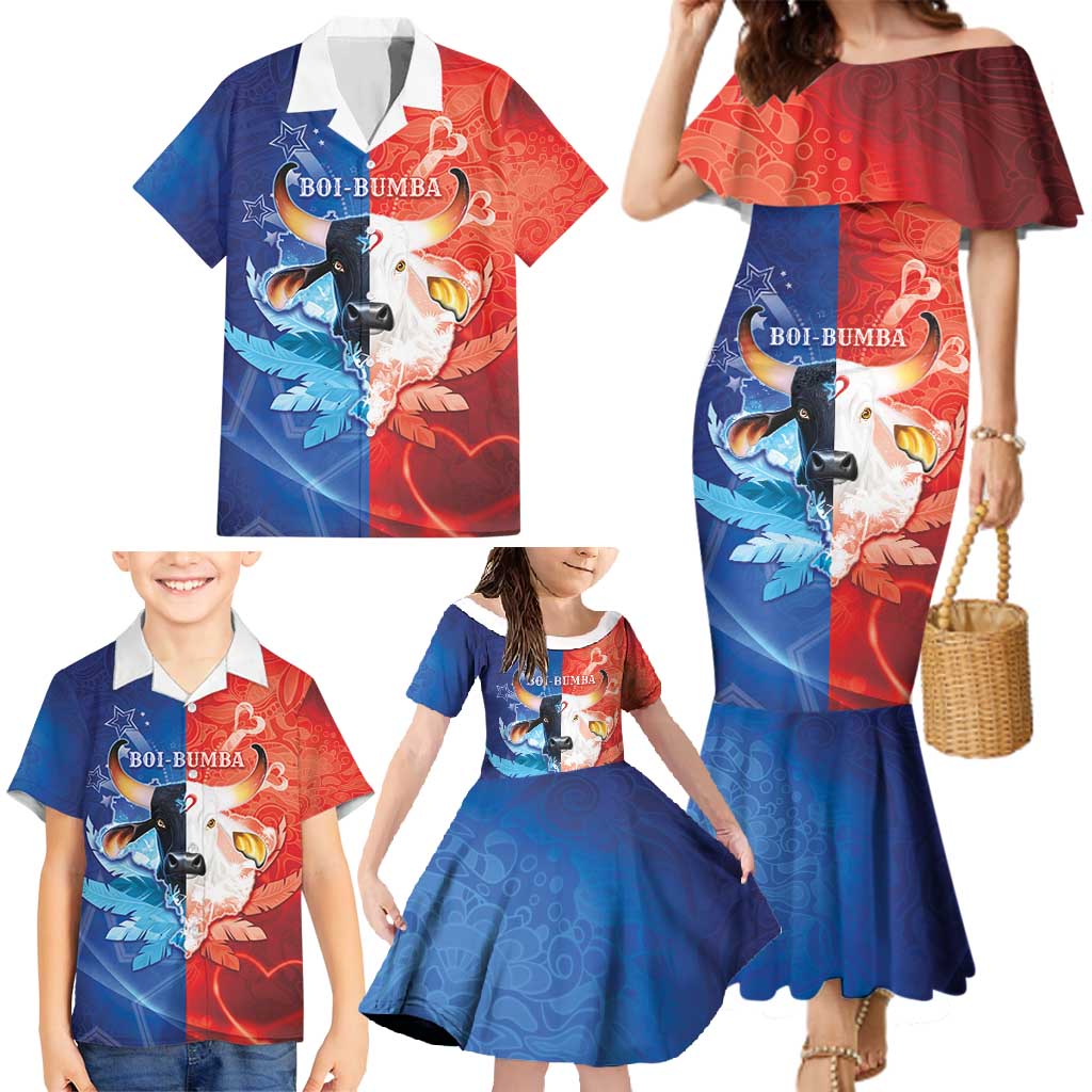 Personalized Brazil Folklore Festival Family Matching Mermaid Dress and Hawaiian Shirt Boi Bumba - Wonder Print Shop