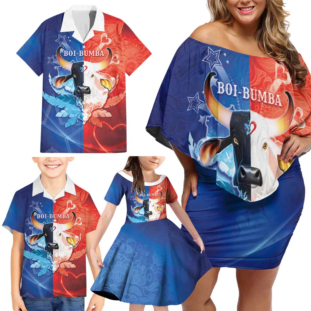 Personalized Brazil Folklore Festival Family Matching Off Shoulder Short Dress and Hawaiian Shirt Boi Bumba - Wonder Print Shop