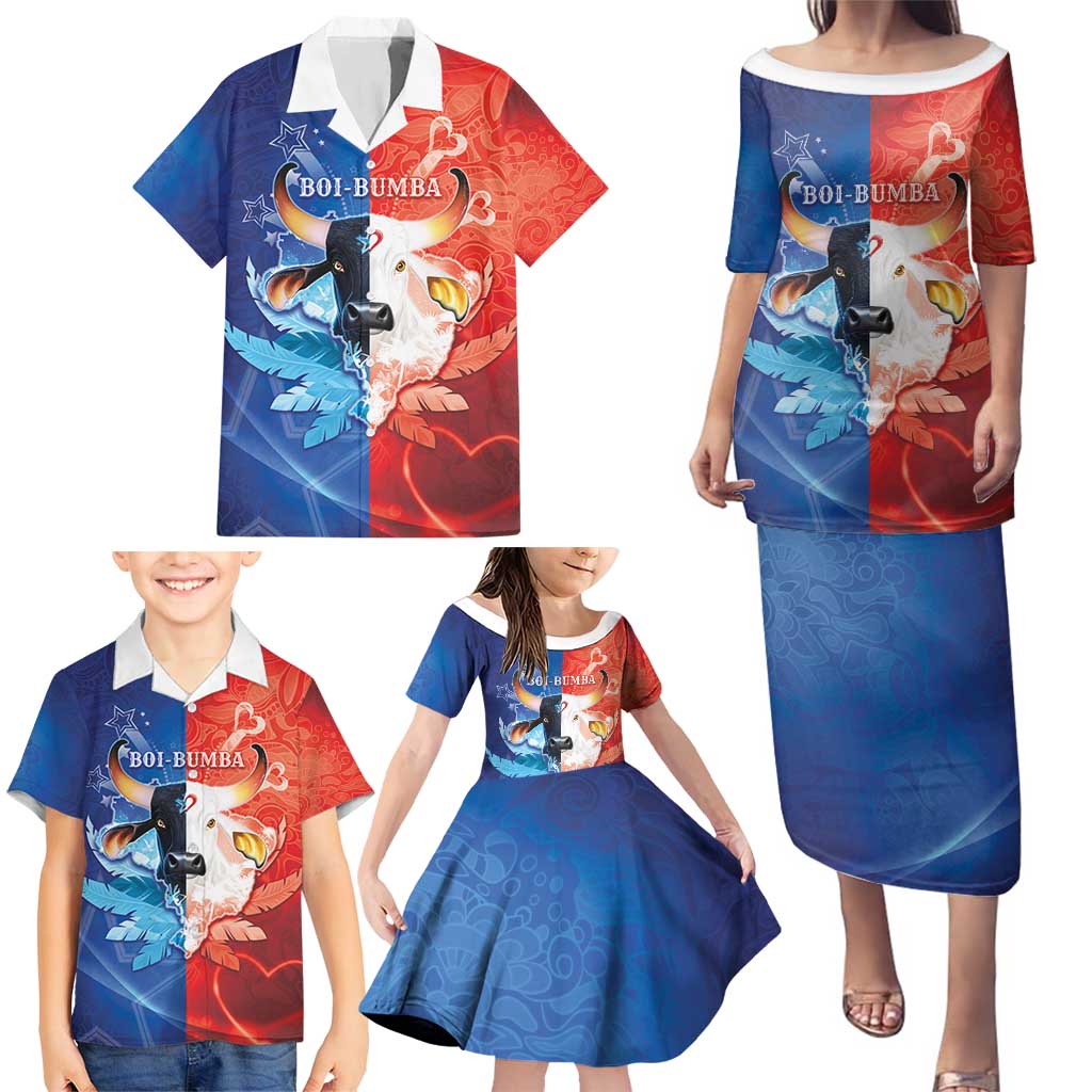 Personalized Brazil Folklore Festival Family Matching Puletasi and Hawaiian Shirt Boi Bumba - Wonder Print Shop