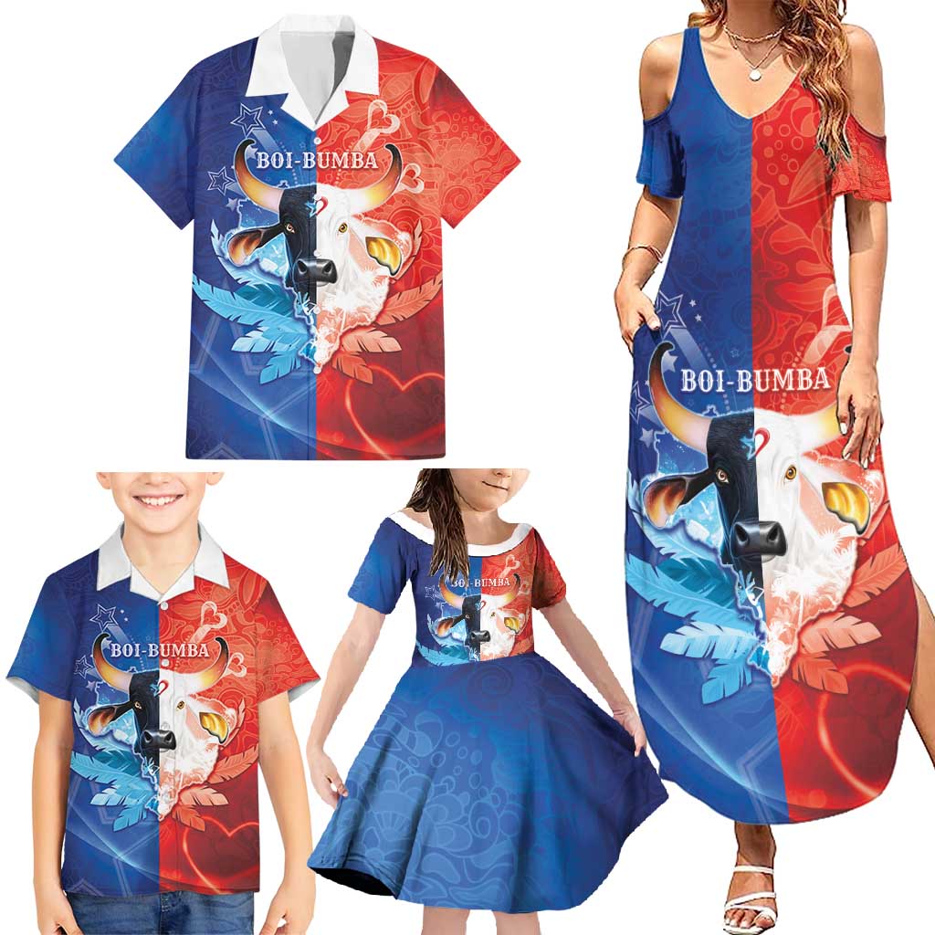 Personalized Brazil Folklore Festival Family Matching Summer Maxi Dress and Hawaiian Shirt Boi Bumba - Wonder Print Shop