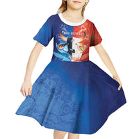 Personalized Brazil Folklore Festival Kid Short Sleeve Dress Boi Bumba - Wonder Print Shop