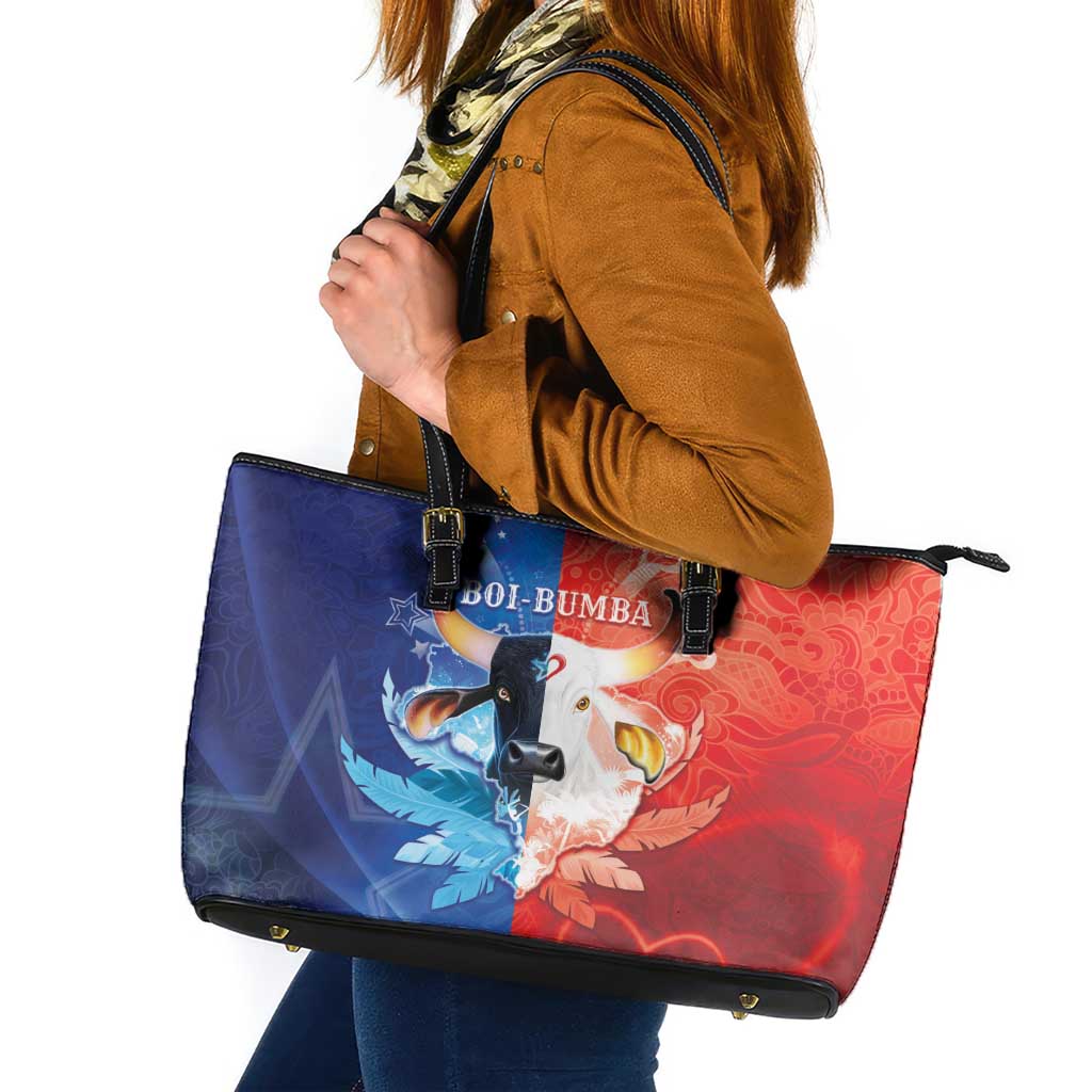 Brazil Folklore Festival Leather Tote Bag Boi Bumba - Wonder Print Shop
