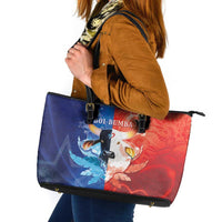 Brazil Folklore Festival Leather Tote Bag Boi Bumba - Wonder Print Shop