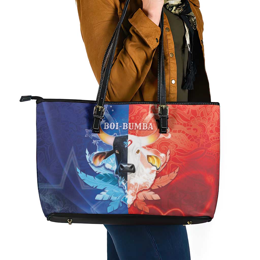 Brazil Folklore Festival Leather Tote Bag Boi Bumba - Wonder Print Shop