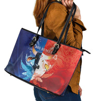 Brazil Folklore Festival Leather Tote Bag Boi Bumba - Wonder Print Shop