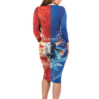 Personalized Brazil Folklore Festival Long Sleeve Bodycon Dress Boi Bumba - Wonder Print Shop