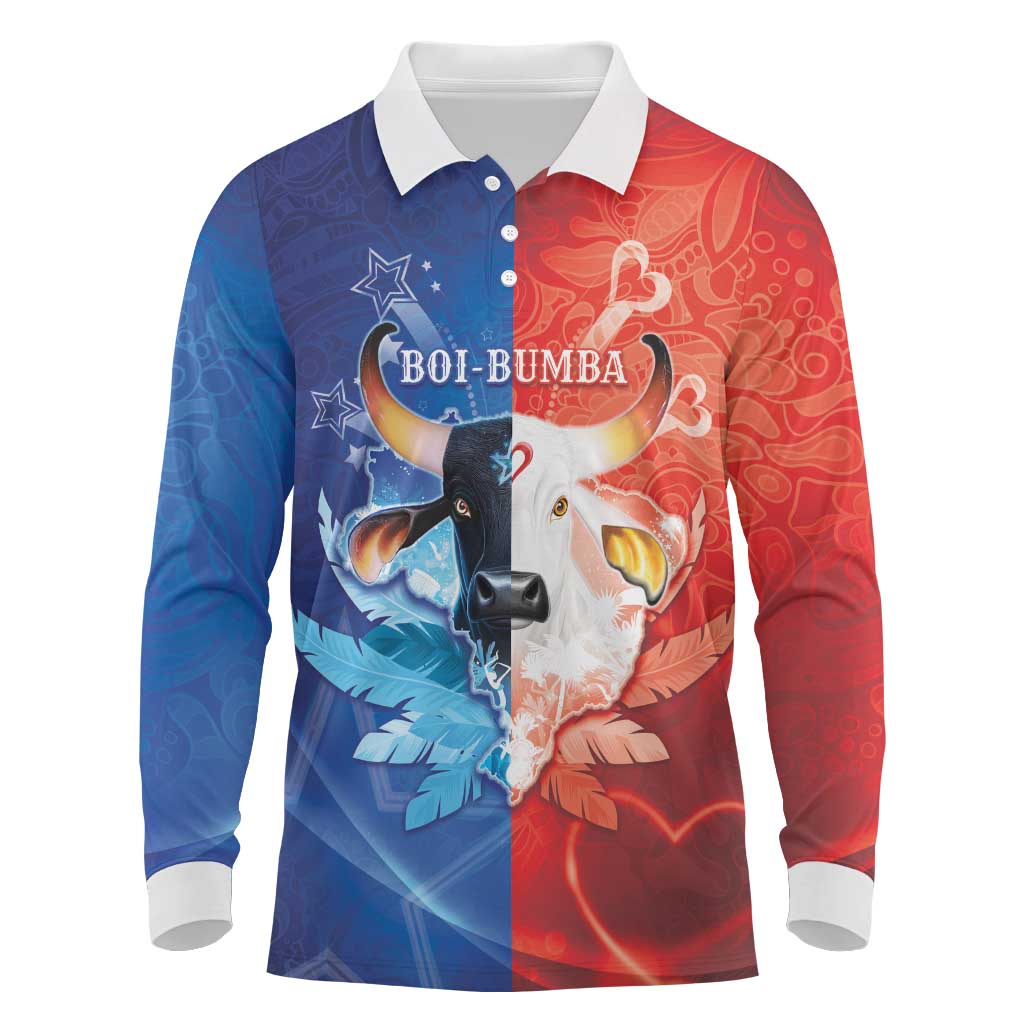 Personalized Brazil Folklore Festival Long Sleeve Polo Shirt Boi Bumba - Wonder Print Shop