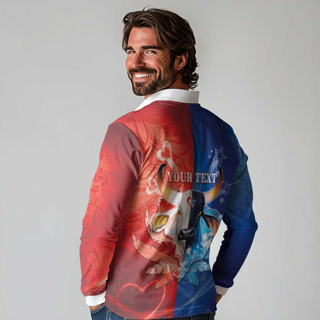 Personalized Brazil Folklore Festival Long Sleeve Polo Shirt Boi Bumba - Wonder Print Shop