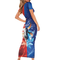 Personalized Brazil Folklore Festival Short Sleeve Bodycon Dress Boi Bumba - Wonder Print Shop