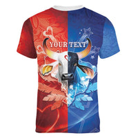 Personalized Brazil Folklore Festival Women V-Neck T-Shirt Boi Bumba - Wonder Print Shop