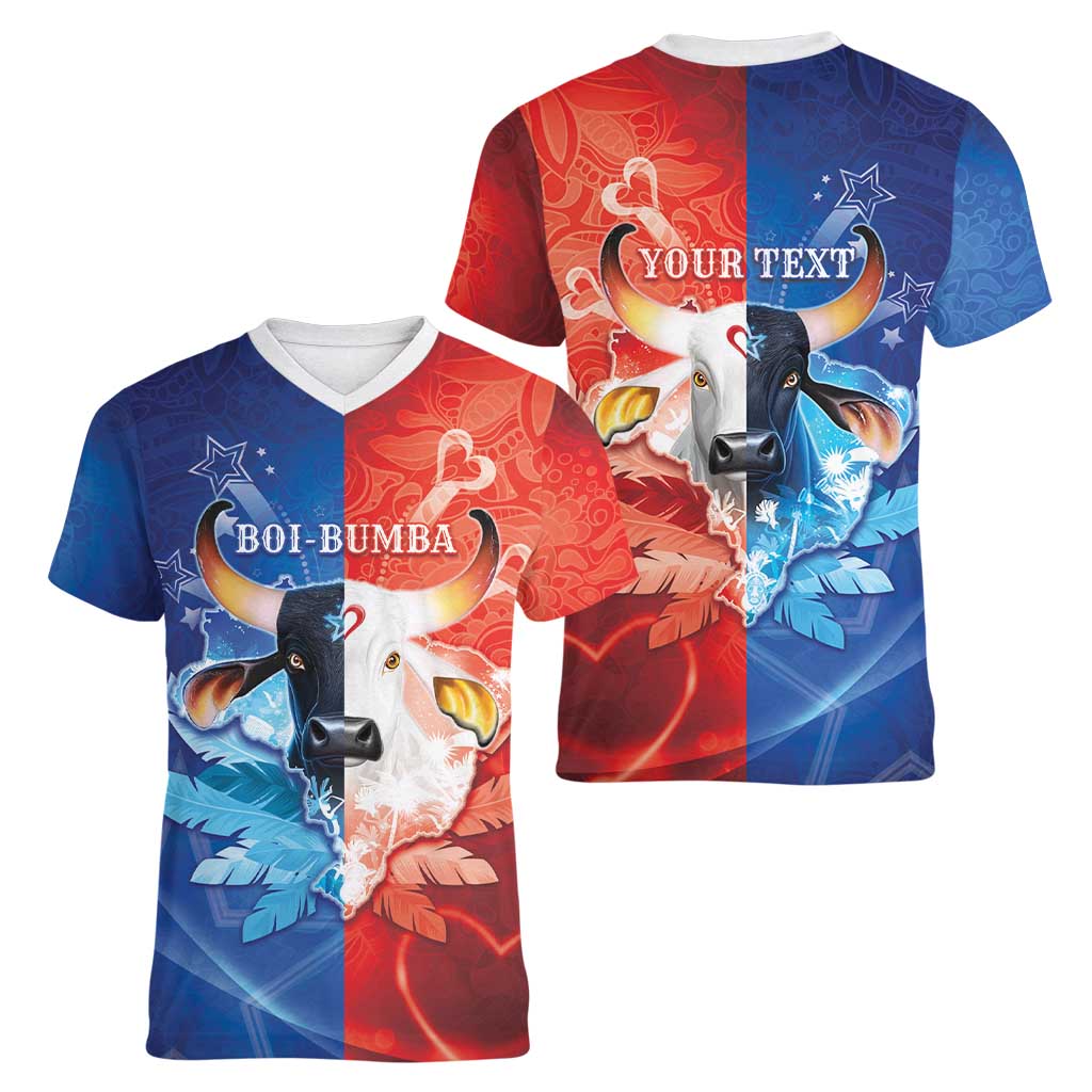 Personalized Brazil Folklore Festival Women V-Neck T-Shirt Boi Bumba - Wonder Print Shop