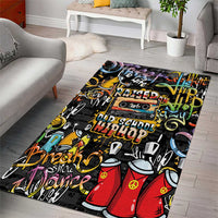 Raised On Hip Hop Area Rug Graffiti Art Style - Wonder Print Shop
