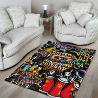 Raised On Hip Hop Area Rug Graffiti Art Style - Wonder Print Shop
