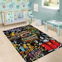 Raised On Hip Hop Area Rug Graffiti Art Style - Wonder Print Shop