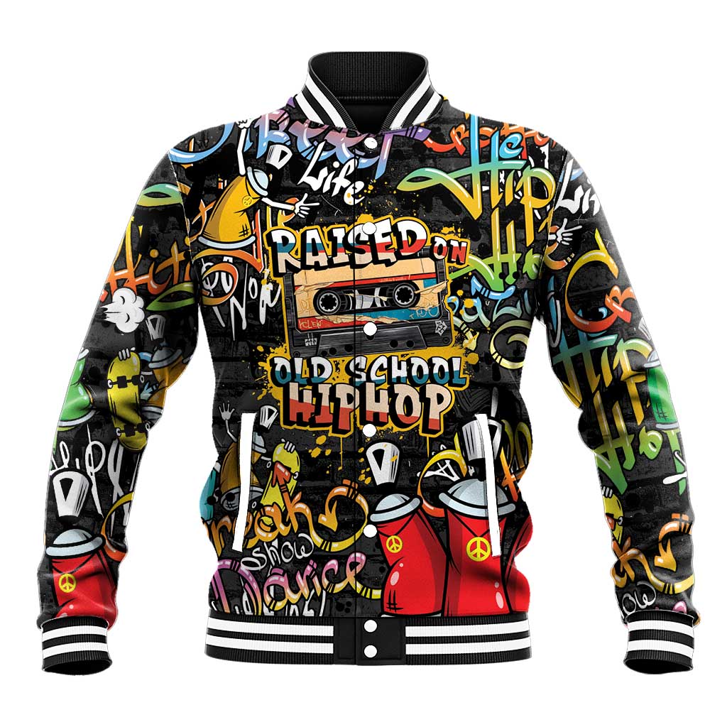 Raised On Hip Hop Baseball Jacket Graffiti Art Style - Wonder Print Shop