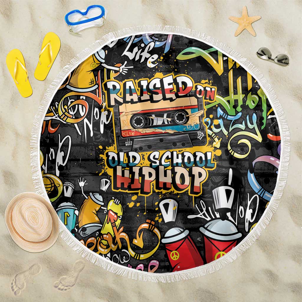 Raised On Hip Hop Beach Blanket Graffiti Art Style - Wonder Print Shop