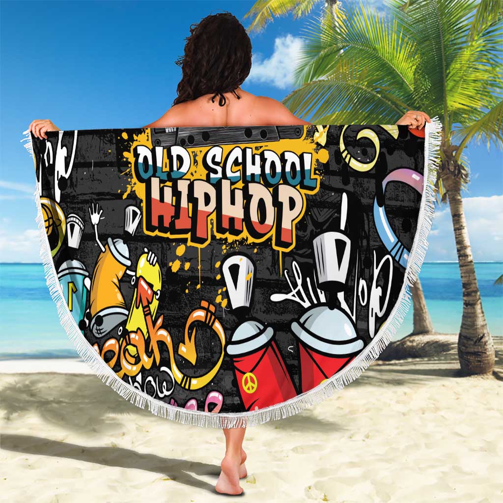 Raised On Hip Hop Beach Blanket Graffiti Art Style - Wonder Print Shop