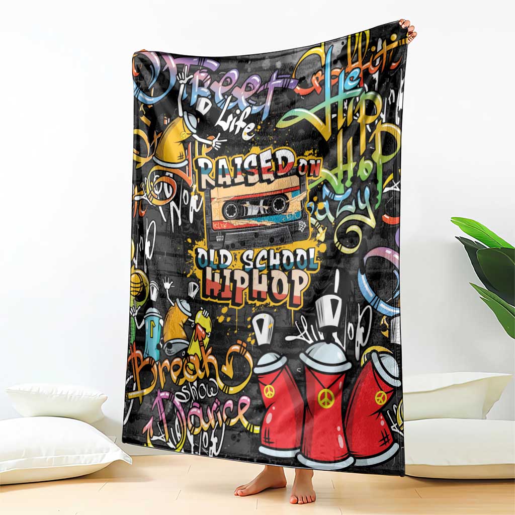 Raised On Hip Hop Blanket Graffiti Art Style - Wonder Print Shop