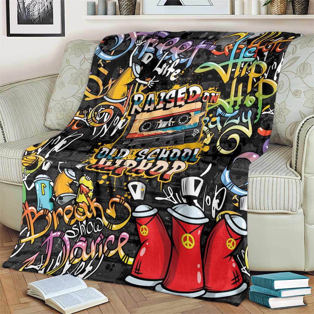 Raised On Hip Hop Blanket Graffiti Art Style - Wonder Print Shop